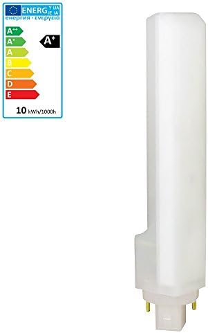 G24 LED light, lamp, universal socket, 10 W, 800 LM, 5000 K, swivel, fits G24D-1, G24D-2, and G24D-3 sockets, G24-1003-861