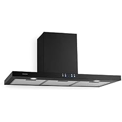 Klarstein Limelight - Hotte aspirante murale, 90cm, 620m³/h, classe A, noir
