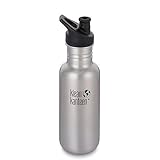 Botella de Klean Kanteen Kanteen Classic, acabado con recubrimiento Klean (con tapón deportivo 3.0).