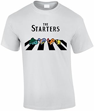Mad Tees The Starters Unisex T Shirt Inspired by Pokemon Retro Gameboy Red Blue Abbey Road