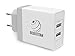 GeekTitan Dual Port 4.8A, 24W Fast Wall Charger with SmartIQ (Apple iPhone Charger / USB Power Adapter) - White RS.699.00