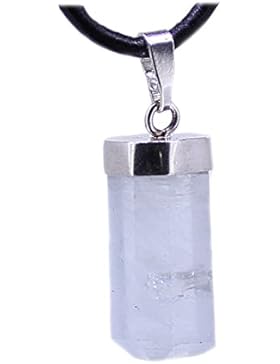 Aquamarin Kristall Anhänger in 925er Silberkappe, Edelstein Kettenanhänger