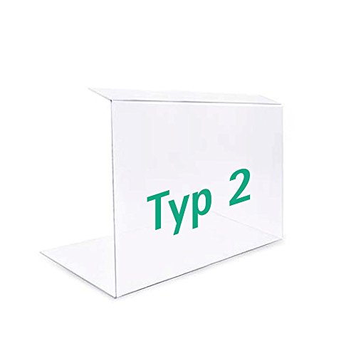 A+H Kunststoffe Spuckschutz Hustenschutz Typ 2 für die Gastronomie aus PETG – Verkaufstheke und Kuchen-Vitrine Glas Klar – Länge 100cm / Stärke 4mm - 9