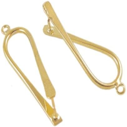 Pandahall 5pcs Golden Color Brass Ice Pick Pinch Bails, about 10mm wide, 32mm long, 1.5mm thick; hole: 1.2mm