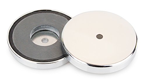 Rundmagnet 81 x 10 mm bis 43 kg, 1 Stück, Starker Magnet rund, verchromt - 2