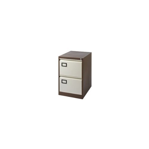 Jemini 2 Drawer Filing Cabinet KF03006, Metal, Coffee Cream, 62.2 x 47 x 71.1 cm