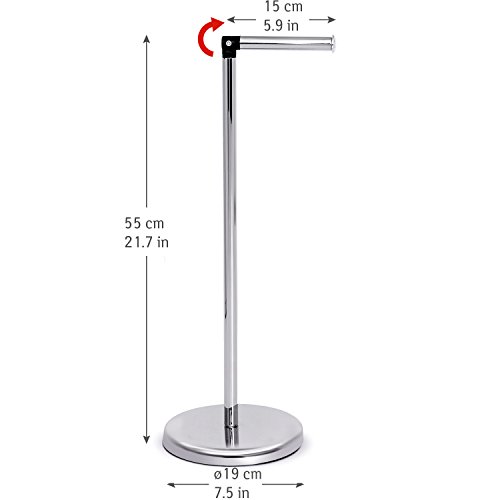 Tatkraft Ingrid Stand Toilettenpapierhalter Stahl Chrom D19X55 cm - 3