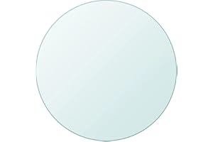 vidaXL Tempered Glass Table Top - Transparent 900mm Round Protector for Dining/Coffee/Garden Tables, 10mm Thick, Easy to Clean