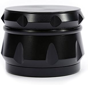 Tobacco Grinder, Sayou® 2.5 Inches 4 Piece Zinc Alloy Spice Grinder Herb Grinder with Sifter And Magnetic Top for Dry Herb And Tobacco (Black)