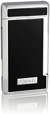 Caseti Paris Visol Black Lacquer Double Torch Flame Cigar Cigarette Lighter New