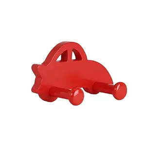 FLY FROG Multi Purpose Soft Round Edges CAR Theme Wall Hook/Home Dcor/Wall Art/Decorative Wooden Hook to Hang stuffs, Kids Room Decorative Ideas/Utility Items (5.5