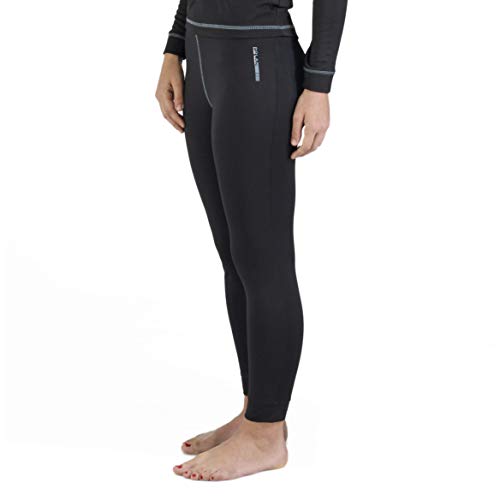 Pantalón térmico para Mujer Ideal para Deportes de Invierno (esquí, Running.) o situaciones de frío y Humedad. con Aislante térmico, Transpirable, Ligera y Confortable. Efecto Thermal. (Negro, L)