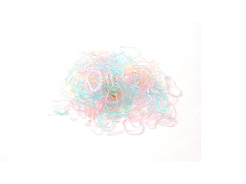 Mytoptrendz® Tiny Small Mini Braiding Bands Multicolour Pastel Poly Elastic Hair Bands Ultra Elastic Ponytailers. ( Transparent light pastel )