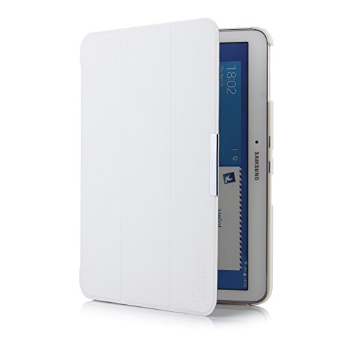 iHarbort® Samsung Galaxy Tab 4 10.1 Hülle – Ultra Slim Leder Tasche Hülle Etui Schutzhülle Für Samsung Galaxy Tab 4 10.1 Zoll T530 T535 Case Holder mit automatischer Weckfunktion (Galaxy Tab 4 10.1, Weiß) - 5