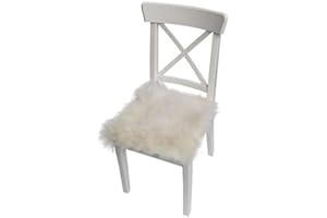 Hollert German Leather Fashion Lammfell - SITZKISSEN/STUHLAUFLAGE 40 x 40 cm Merino Fell Farbe Weiß