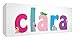 Produktbild Little Helper Leinwand Box Galerie verpackt mit farbigem Front Panel illustrativen Stil mit dem Namen de jeune fille Clara 30 x 84 x 3 cm groß