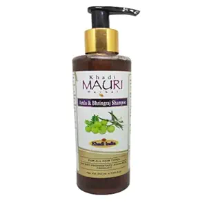 Khadi MAURI Amla Bhringraj Shampoo, Brown, 210 ml