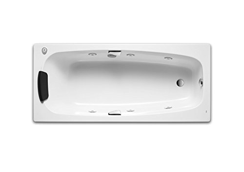 Rock Acrylic Rectangular Bath with Whirlpool Tonic and Drainage – Southeast N Series, White