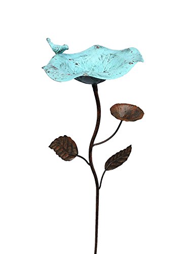 Vogeltränke Vogelbad Vogelbecken Wassertränke Tränke Wasserschale Stecker Braun/Blau Rost - 2