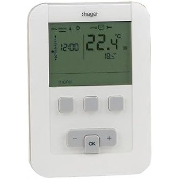 Hager - Thermostat ambiance programmable à piles LR6 - HAGER : EK570