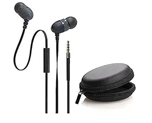 Ionix Brand Killer Handfree Imported Wired in-Ear Headphone Earphones with Microphone, Compatible with All Smartphones,Earphones with Microphone,with Carry case (Black/White Color) , earphones under 100 , earphones under 150