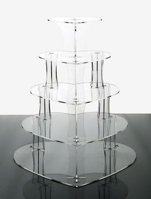 5 Tier Heart Clear Acrylic Cupcake Stand