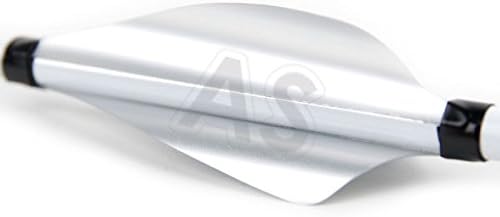 XS Wings - Advanced Archery Spin Vanes / Fletchings - Recurve or Compound Bows (Chrome Silver, Left Handed - 50mm)
