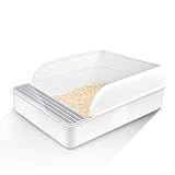 longrep Bac À Litière Autonettoyante Bac À Litière Ventilation Anti-Odeur Facile À Nettoyer pour Chat Résistant Aux Éclaboussures Déodorant Cuvette De Toilette