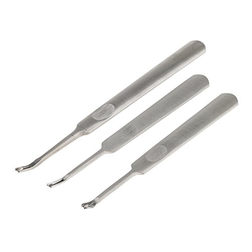 MagiDeal 3 Stücke U V Geformte Nähte Groove Skiving Rand Leder Handwerk Werkzeug Kit - 6