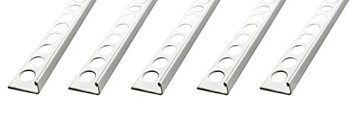 25 METRO - Altezza: 10mm PREMIO profili per pavimenti angolo acciaio inox V2A satinate, materiale 1mm, non è possibile torcersi, profili 250cm