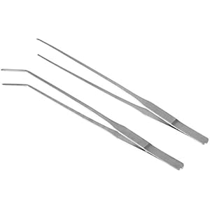 UEETEK Wasserpflanze Zange,2 Stücke 27 CM Edelstahl Gerade Pinzette Und Gebogene Spitze Pinzette für Aquarium