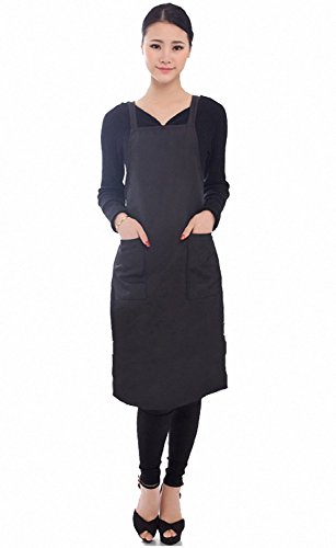 Black Hair Salon Apron, Barber Smocks, with Two Front Pockets