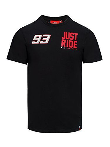 Marc Marquez 2018 Just Ride Honda MotoGP pour Homme 93 Noir T-Shirt Tee 100% Coton, Noir, Mens (XXL) 120cm/47 inch Chest