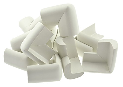 FiveSeasonStuff 12 piezas Antigolpes Proteccion Protectores Espuma Esquinas Mesa y Mueble Seguridad para Ninos (Blanco Crema 12 x Grande L-Forma  Protectores Espuma Esquinas (Espesor: 8mm-12mm) LM92)