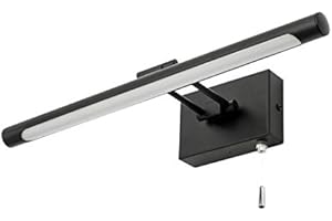 LITECRAFT IP44 Rated Bathroom LED Picture Mirror Wall Light (Black)