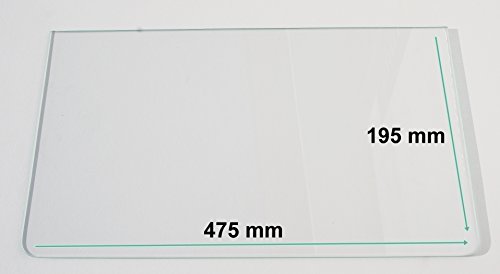Khlschrank Einlegeboden / Glasplatte / Gemsefach  Klarglas 4 mm dick - mit 2 Rundecken - 475 mm x 195  Direkt vom Glasereifachbetrieb!!!