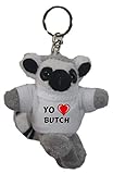 peluche suave Shopzeus Lémur de Cola anillada (Lemur catta) de Peluche (Llavero) con Amo Butch en la Camiseta (Nombre de Pila/Apellido/Apodo)