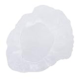 niceEshop White Round Disposable Transparent Shower Hair Cap with Elasticated Band,Set of 10 Pcs