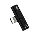 Produktbild Fishoil Lightning Jack Adapter 2 in 1 Lightning Audio Adapter für iPhone 8/8 Plus / 7/7 Plus Kopfhöreranschluss Konverter für Apple IOS 10.3.up zu IOS11 Unterstützen Sie Musiksteuerung und Telefonanrufe (Schwarz)