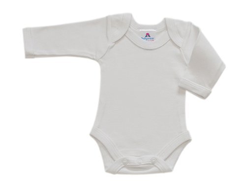 BabywearUK Body Vest Env Neck Long Sleeved - White - 18-24 months - British Made