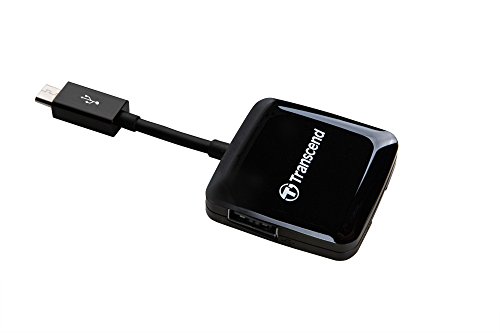 Transcend RDP9 - Lector de Tarjetas On The Go conector USB micro-B, ranura SD microSD y USB tipo A