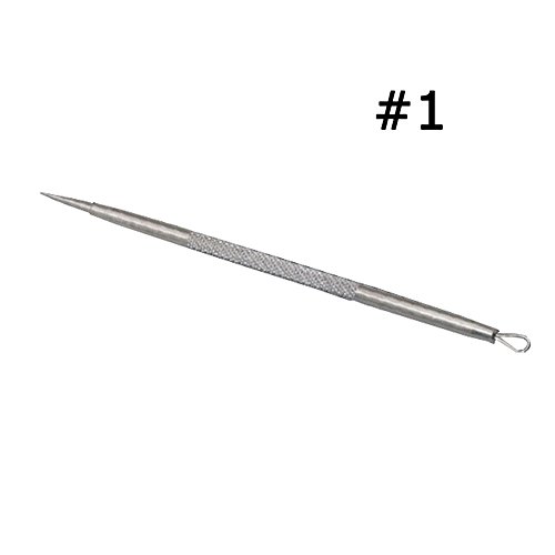 Pinkiou Akne Nadel Kit Blackhead Remover Werkzeug Edelstahl Set Nase Blackhead Skin Extractor mit Silber Metall Fall (5 Stück ein Pack) - 6