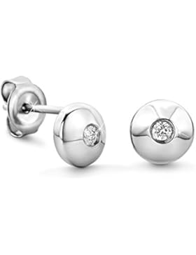 Orovi Ohrstecker Ohrringe Set ,Damen 925 Sterling Silber Ohrstecker mit Diamant Brillianten 0.06crt