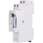 Timer Switch DIN Rail, TM610C 220V Time Switch Timer Relay for Street Lighting Factories Advertising Poster