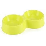 Tamaño: 28*14*5.5CM Pet Online Cuenco de plástico antideslizante Bowl para perros y gatos, verde