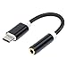 Produktbild Vazan - Handy-Adapter Typ C auf 3,5 mm Kopfhörerbuchse Aux-Audio-Adapter für HTC Bolt Samsung Galaxy S8 S9 TypC bis 3,5 mm Kabel [Schwarz]