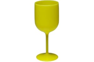 Mojito Design Box Verres à Pied, Plastique, Jaune Fluo, 0.45 litres, 2 pièces