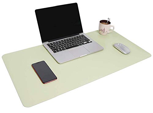 Preisvergleich Produktbild Multifunktionales Office Mauspad, YSAGi Wasserdichte Schreibtischunterlage aus PU-Leder, Ultradünnes Mousepad zweiseitig nutzbar, ideal für Büro und Zuhause (Hellgrün, 90 * 43 cm)