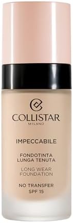 Collistar Impeccabile Fondotinta Lunga Tenuta, No Transfer, SPF 15, Idratazione Immediata e Fino a 120h, Finish Matte Naturale, Effetto Seconda Pelle, Coprenza Modulabile, 30ml