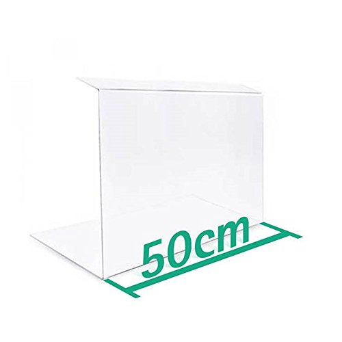 A+H Kunststoffe Spuckschutz Hustenschutz Typ 2 für die Gastronomie aus PETG – Verkaufstheke und Kuchen-Vitrine Glas Klar – Länge 50cm / Stärke 4mm - 7